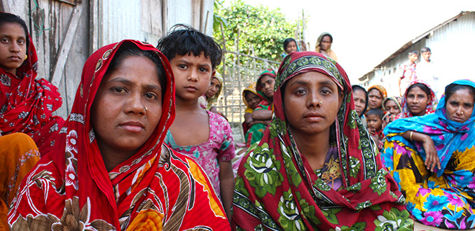 Fatema Begum, left, has been infolved in a World Food Programme project which aims to equip vulnurable communities to cope with future storms. Photo: WFP / Cornelia Paetz
