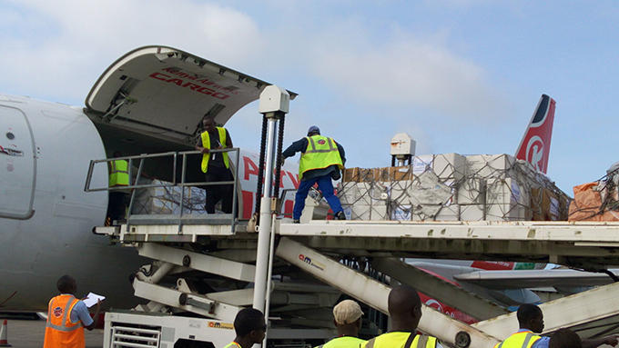 Ireland airlifts emergency supplies to Freetown, Sierra Leone for victims of the mudslide and floods. Credit: Concern