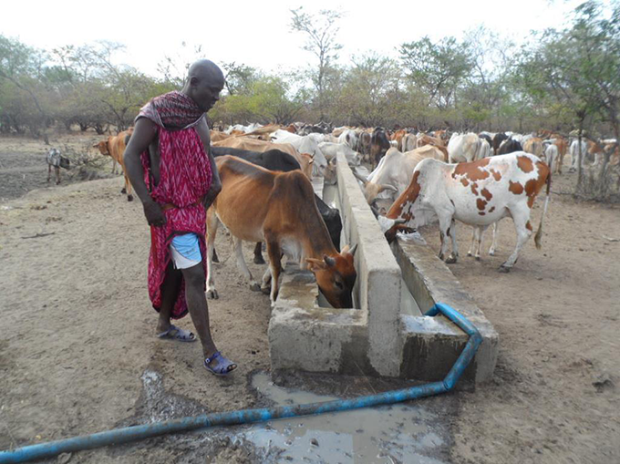 Irish Aid supports Pastoralists in Tanzania to better cope with drought caused by a changing climate through providing climate change training and a source of water for their cattle. Photo: John Joseph Coba