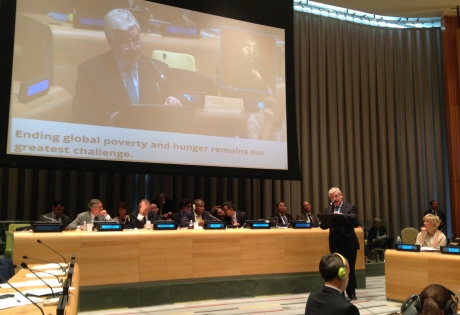 An Tanaiste Eamon Gilmore addresses 68th Unitied Nations General Assembly in New York. Photo: Irish Aid