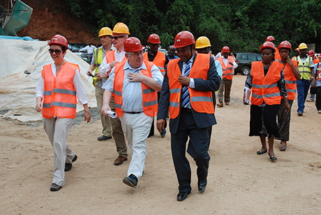 Minister Joe Costello TD and Irish Ambassador to Tanzania, Fionnuala Gilsenan, visit Mambogo water treatment plant with Nicholas O’Dwyer Consulting Engineers 