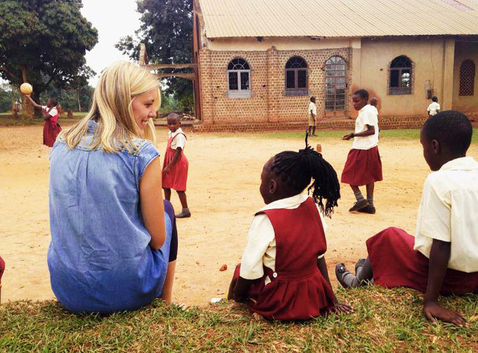 Spending time with students at St. Noa’s primary school in Nansana, Kampala, Uganda ©Phoebe Pennington